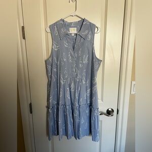 Lilly Pulitzer Blue Mini Dress with White Sailboat Print